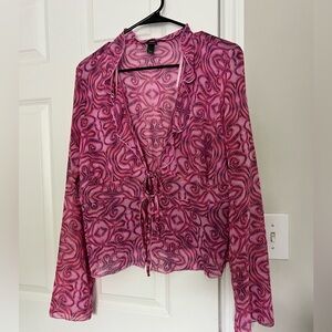 Wild Fable Pink Cropped Shaw - Sheer - Size XXL
